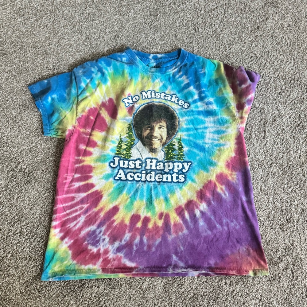 tie dye bob ross festival tee size XL